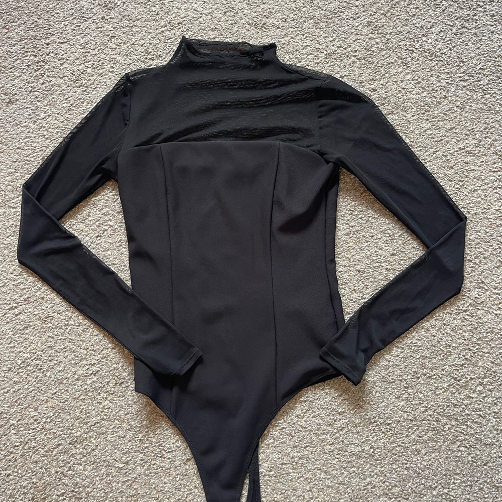 Abercrombie & Fitch Black Long Sleeve Bodysuit